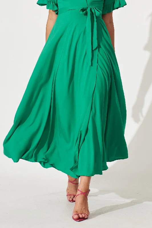 Rondal Maxi Wrap Dress In Green