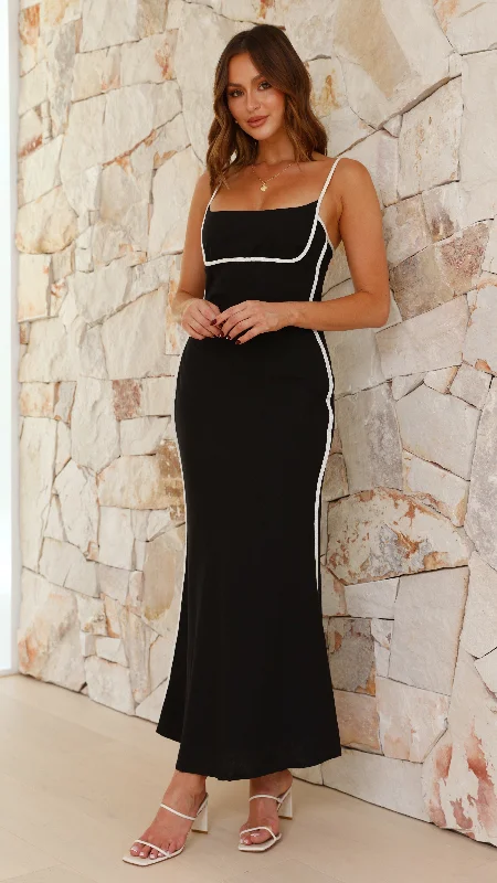 Scarlette Maxi Dress - Black/Beige