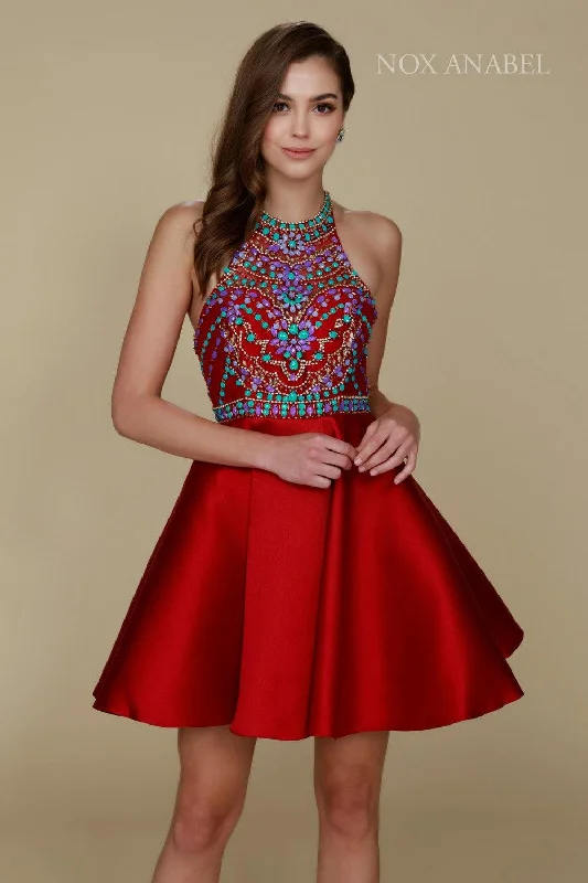 Short Beaded Homecoming Prom Dress