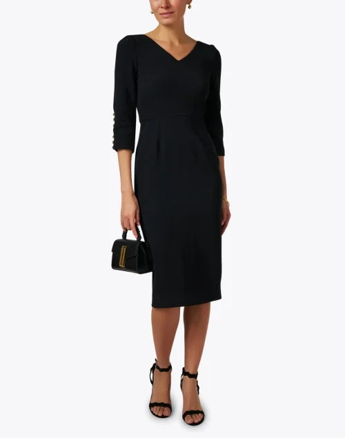 Sydney Black Stretch Crepe Dress