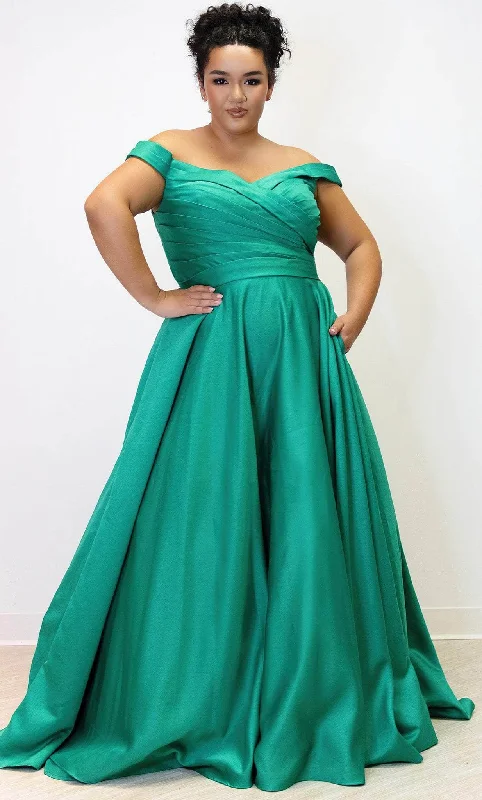 Sydney's Closet SC7321 - Pleated A-Line Prom Gown