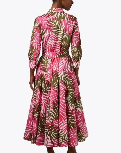 Taban Pink Fern Print Cotton Dress