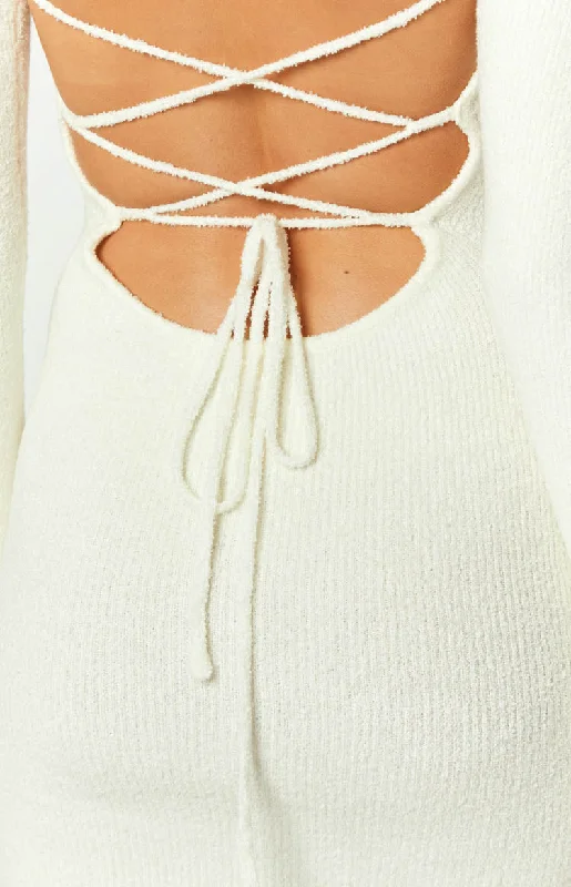 Tillie White Knit Mini Dress