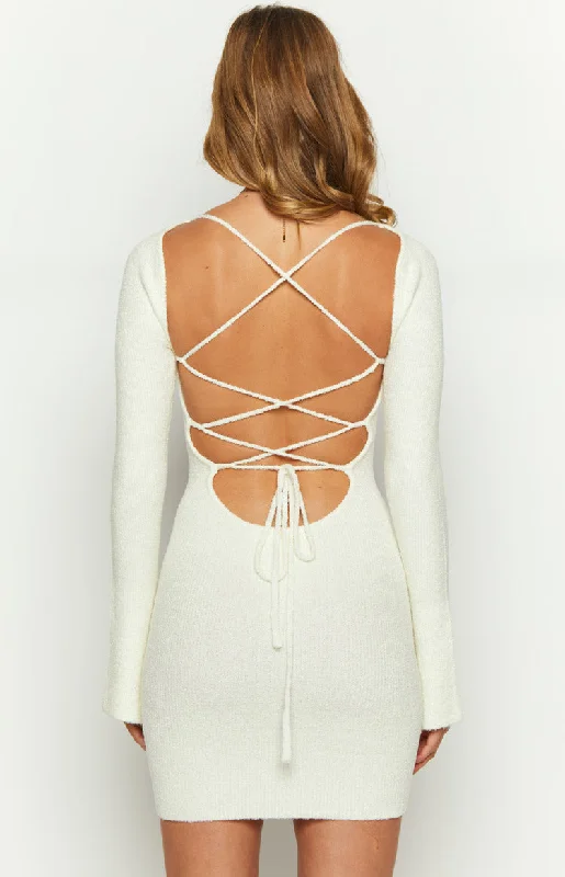 Tillie White Knit Mini Dress