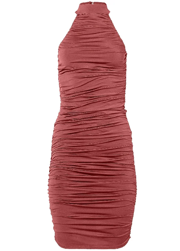 Shape Embrace mock-neck dress - Auburn