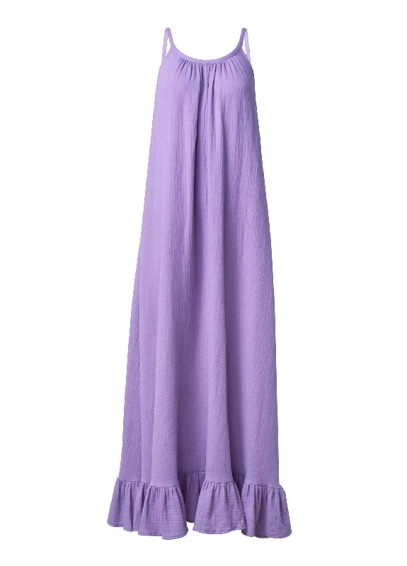 Tie-back ruffle maxi dress - Purple