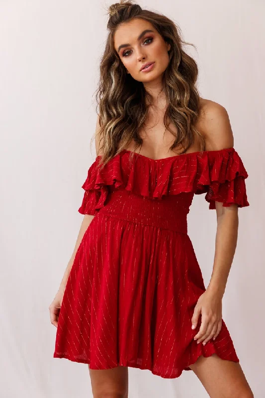 Akira Chiffon Dinner Date Dress Red