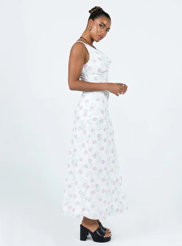 Asbyn Maxi Dress White Floral