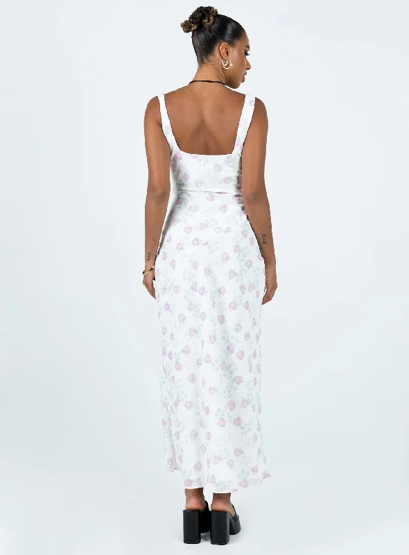 Asbyn Maxi Dress White Floral