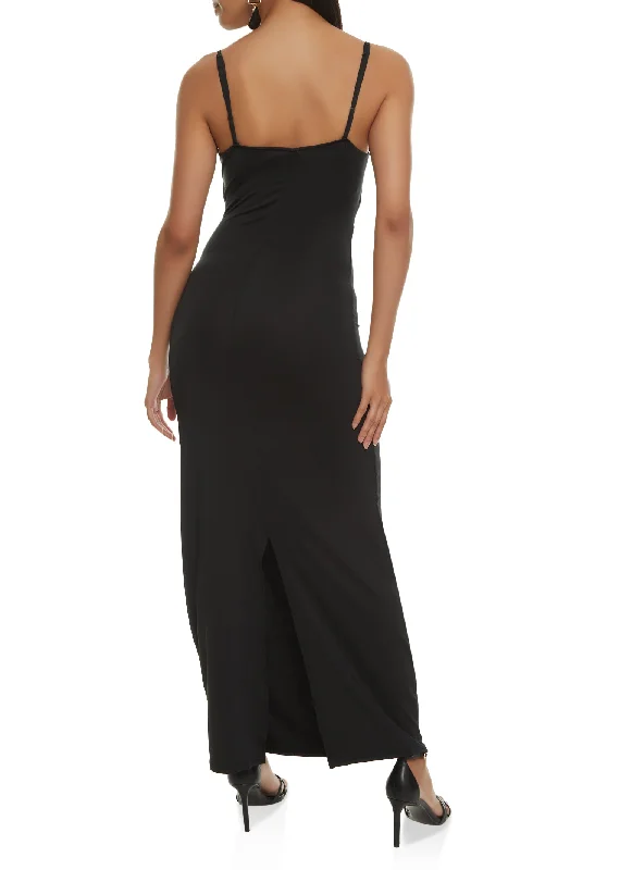 Twist Front Cutout Maxi Dress