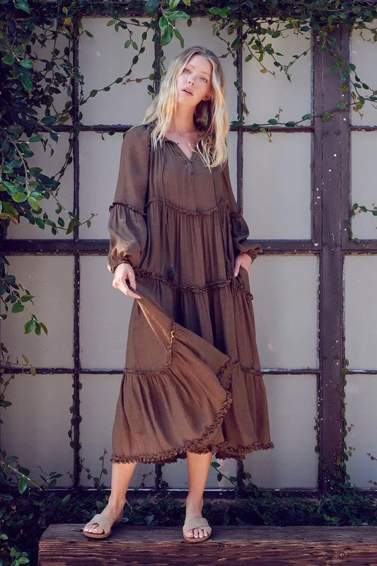 Boho Tiered Ruffle Dress