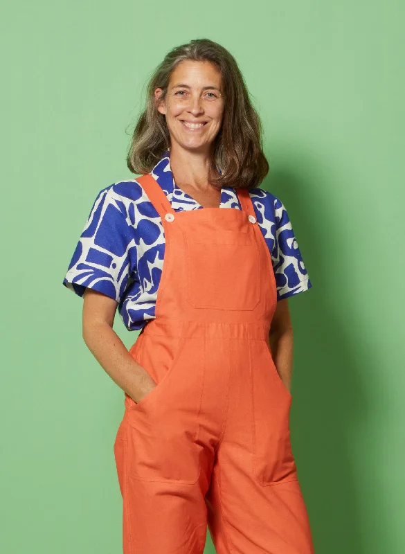 Bonnie Dungarees - Orange Red