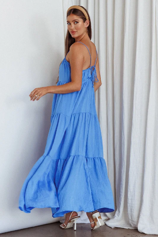 Bora Bora Tied Back Maxi Dress Blue