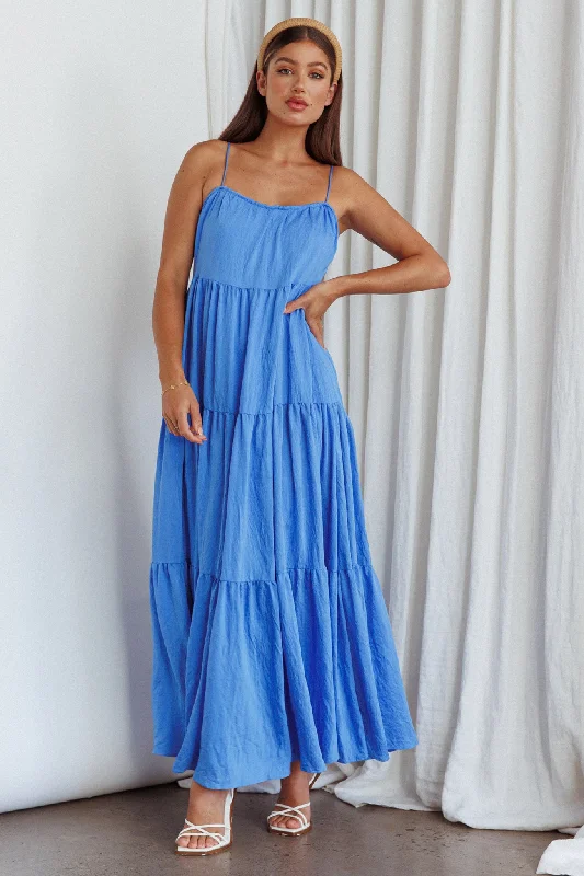 Bora Bora Tied Back Maxi Dress Blue