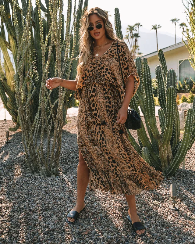 Boujee Bengal Kimono Slit Maxi Dress - FINAL SALE