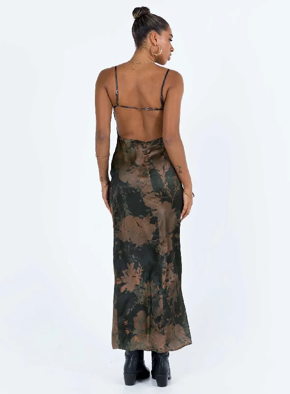 Charlow Maxi Dress Black / Brown