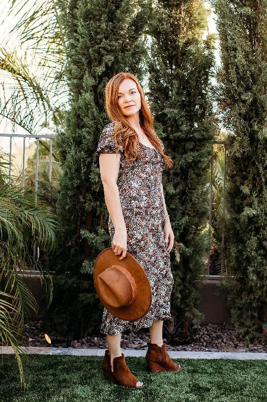 Floral Fitted Midi Dress