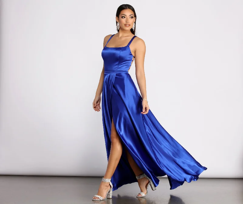 Haisley Formal Satin A-Line Dress