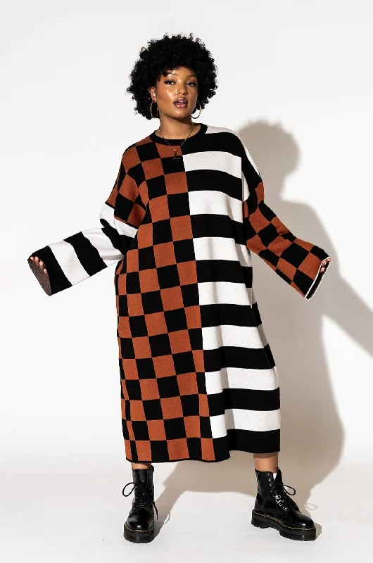 Gimme More Half + Half Oversized Knit Dress