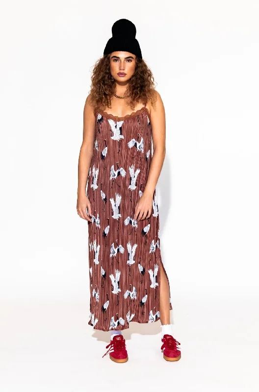 Money Honey Plisse Slip Dress in Eternal Youth