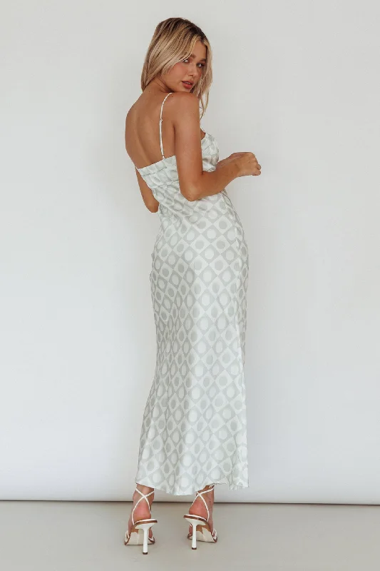 Lane Cove Cami Strap Maxi Dress Print Matcha