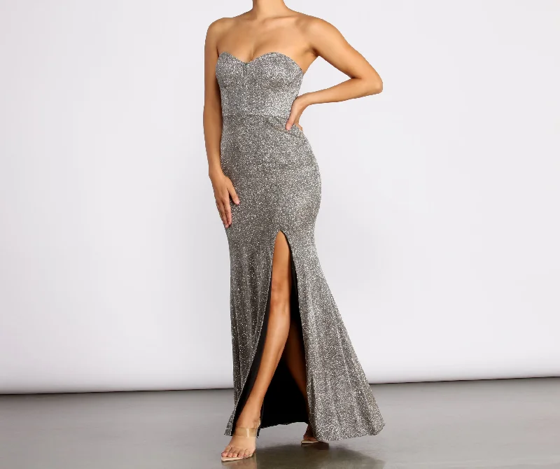 Miranda Strapless High Slit Formal Dress