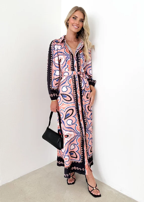 Monique Maxi Dress - Pink Swirl