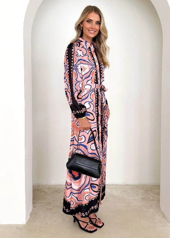 Monique Maxi Dress - Pink Swirl