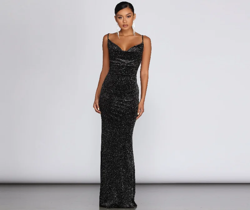 Olivia Formal Velvet Glitter Dress