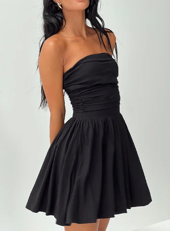 Rashida Strapless Mini Dress Black