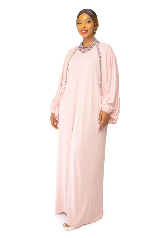 Sally Karago Batwing Maxi Dress - Pink