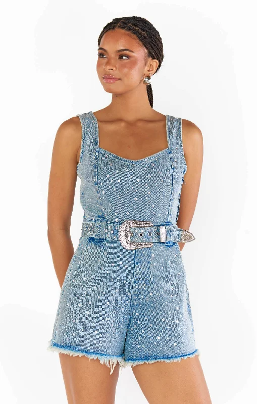 Spears Romper ~ Embellished Indigo