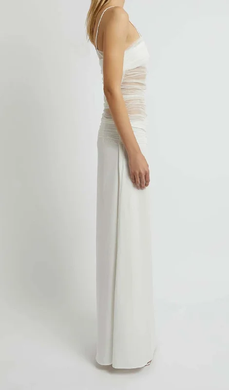 STRAPPY MESH MAXI DRESS IN WHITE