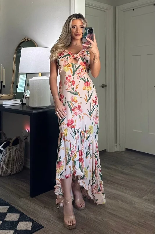 Summer Dream Maxi Dress: Peach Multi