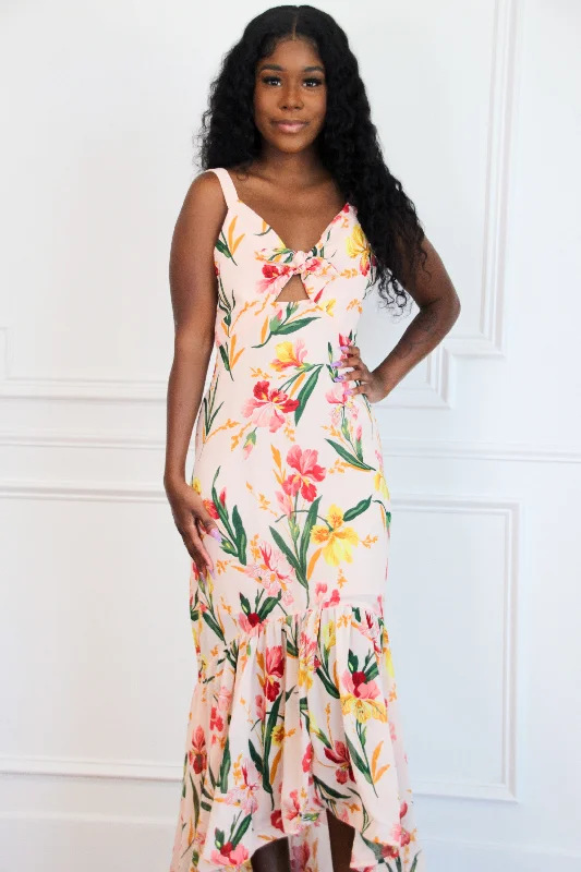 Summer Dream Maxi Dress: Peach Multi