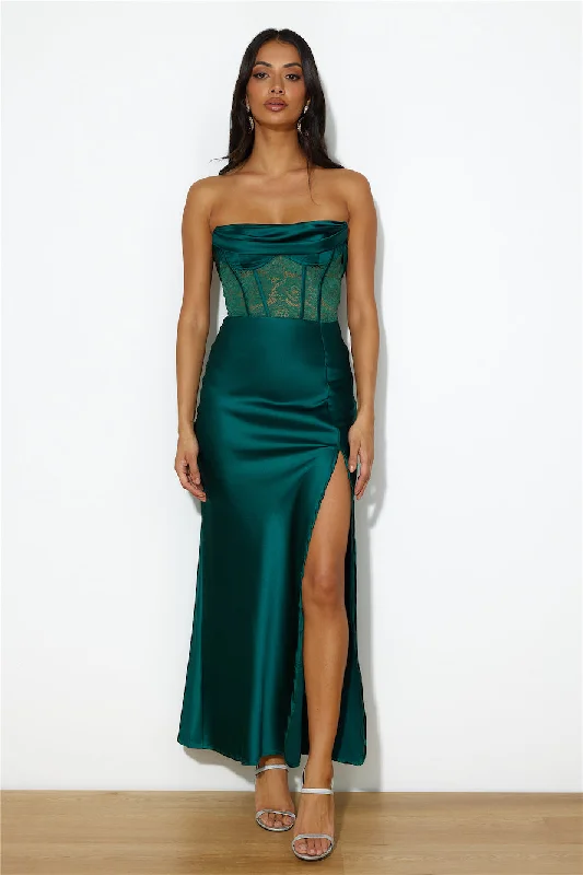 Swan Lake Maxi Dress Forest Green