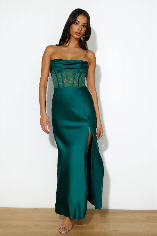 Swan Lake Maxi Dress Forest Green