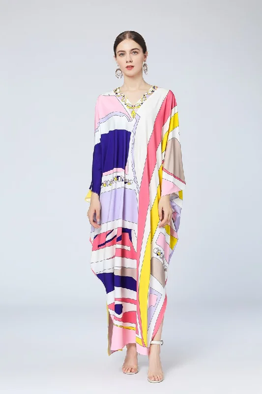 FashionSierra - Long Sleeves Printed High Street Fashion Split Loose Robes