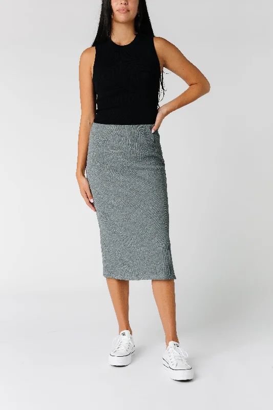 Brass & Roe The Go To Skirt - Heather Grey