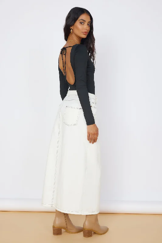 Destined Paths Maxi Skirt White