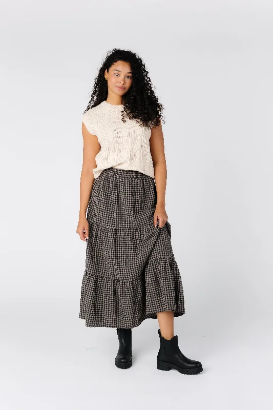 Etta Gingham Tiered Skirt