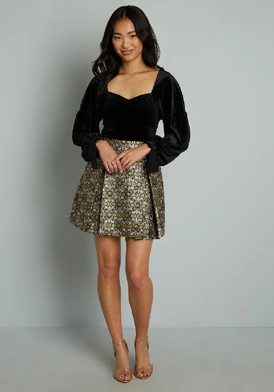 Good As Gold Pleated Skirt