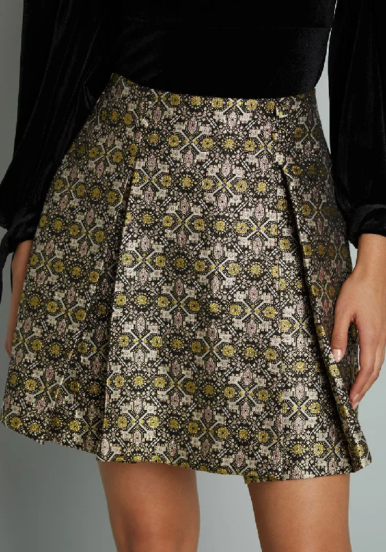 Good As Gold Pleated Skirt