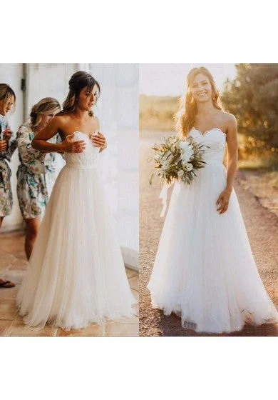 Sexy Sweetheart Lace Appliques Beads Backless Tulle Beach Bahamian Wedding Dress