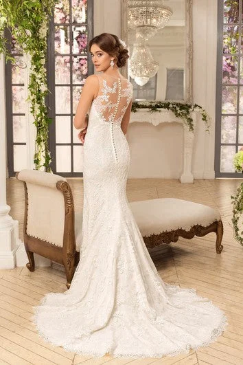 Sheath Long Scoop Sleeveless Illusion Lace Dress With Appliques