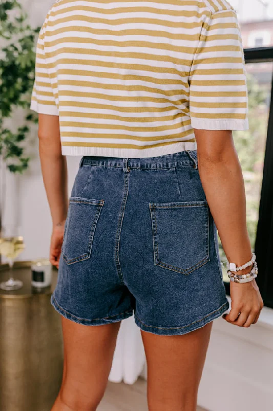 The Meena Denim Skort In Medium Wash