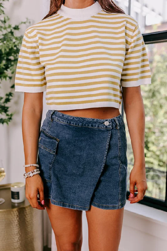 The Meena Denim Skort In Medium Wash